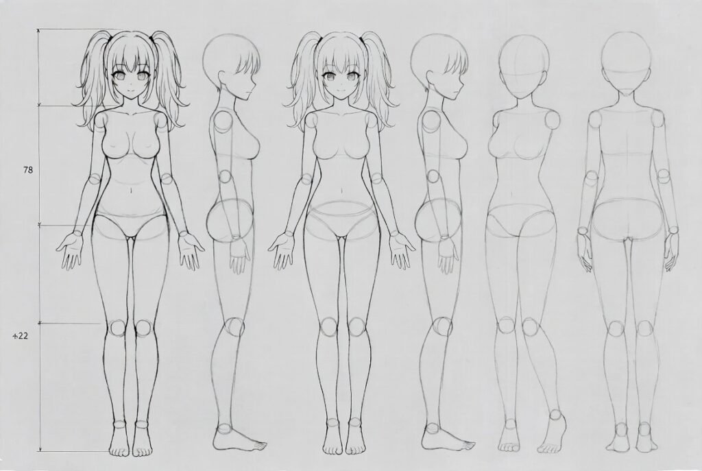 Como Fazer Desenho De Animes Feminino: Dicas Práticas 5 estrutura corporal feminina