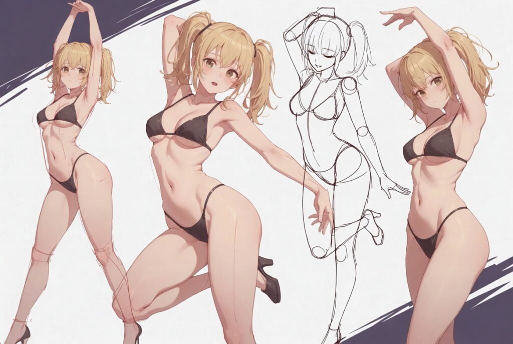 Como Fazer Desenho De Animes Feminino: Dicas Práticas 8 poses dinâmicas femininas