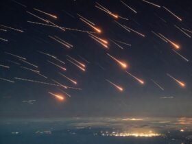 imagem da chuva de meteoros na terra