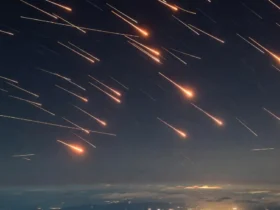 imagem da chuva de meteoros na terra