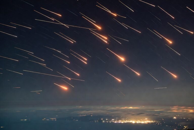 imagem da chuva de meteoros na terra