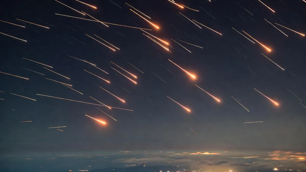 imagem da chuva de meteoros na terra