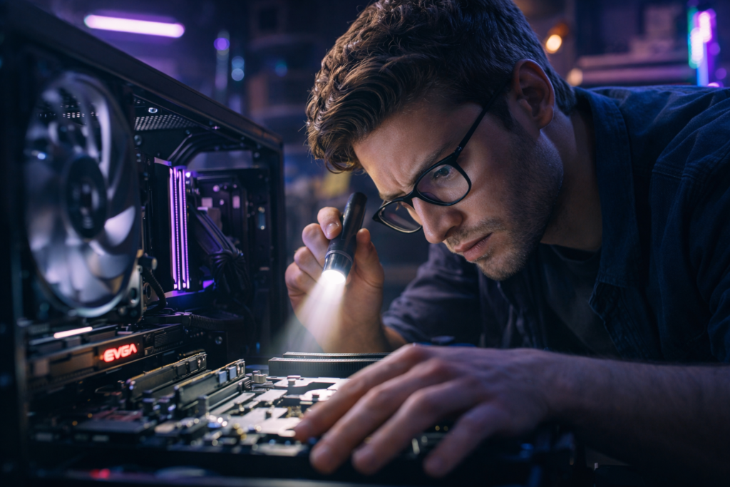 pc liga mas não dá vídeo