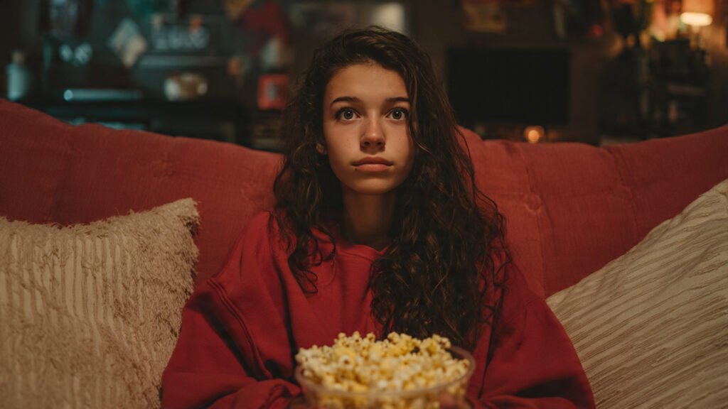 jovem maratonando séries adolescentes na netflix
