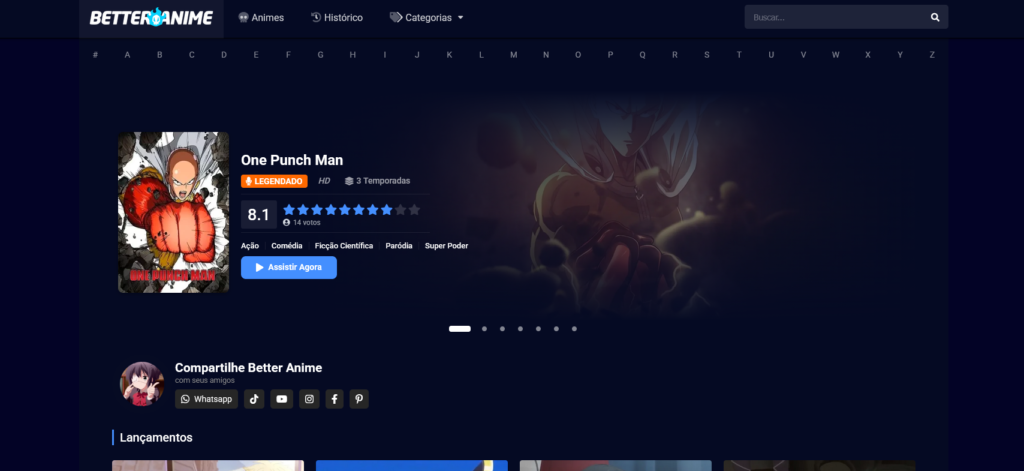 imagem do site better anime