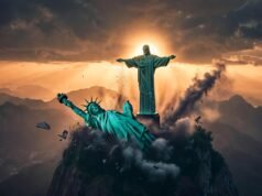 Cristo Redentor vs Estátua da Liberdade: Vídeo IA da Embaixada do Irã viraliza e divide o Brasil Cristo Redentor vs Estátua da Liberdade