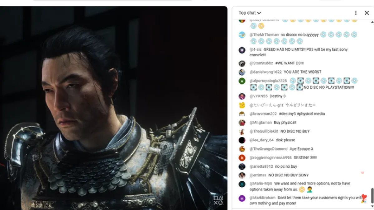 state of play da sony é tomado por protestos de fãs sobre mídia física e a franquia destiny