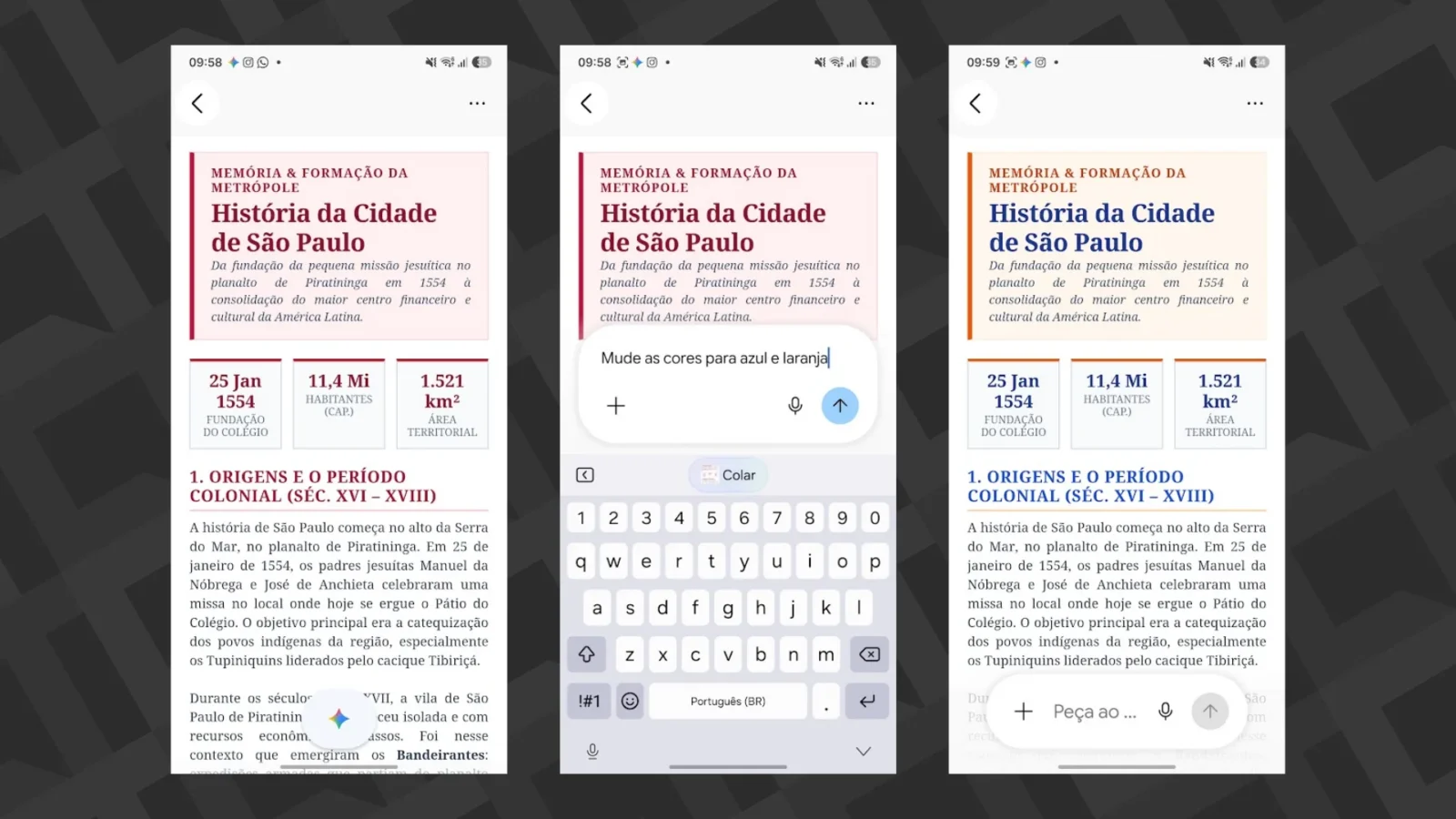 Edição de documentos no Gemini chega ao celular e web